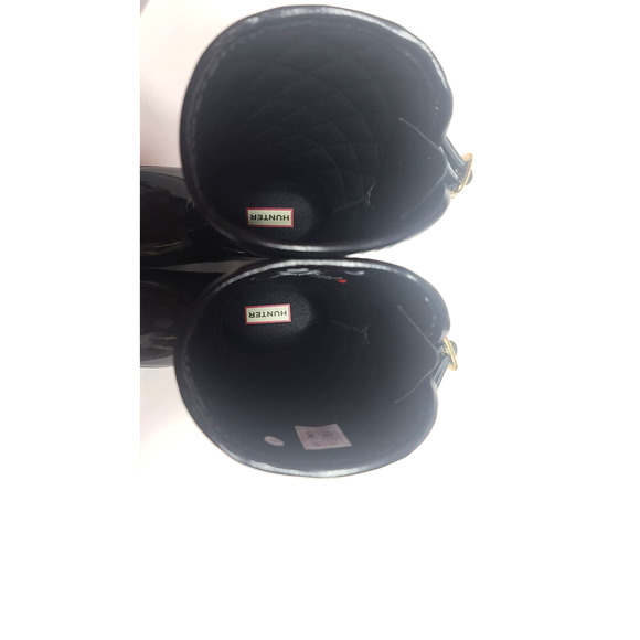 Hunter refined gloss quilt short black boots women's size 7 - Picture 10 of 15